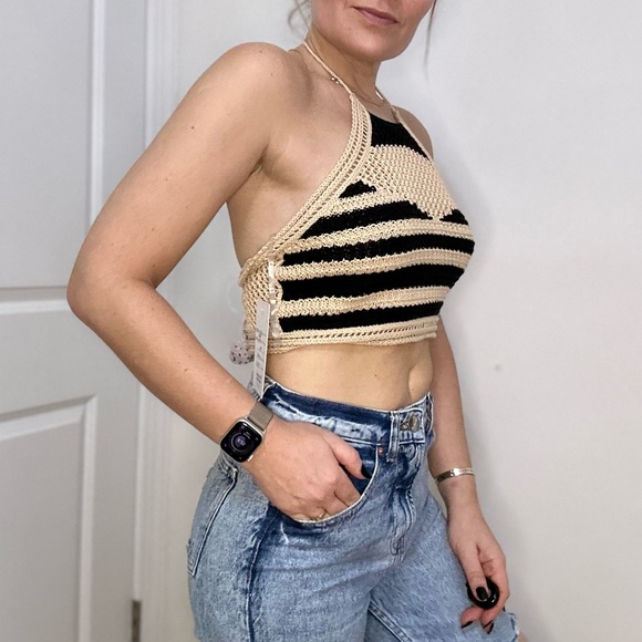 Crochet Knit Summer Beach Halter Top - Picture 3 of 7